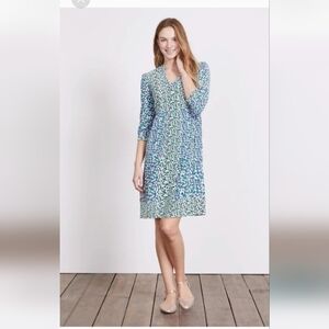 Boden Mollie Blue Green Polka Dot Printed Tunic Dress Size 6